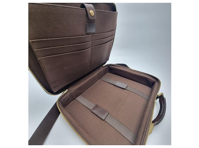 Organizer Louis Vuitton Borsa documenti unisex Damier Savana Marrone - vista 15