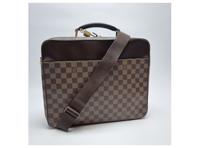 Organizer Louis Vuitton Borsa documenti unisex Damier Savana Marrone - vista 4