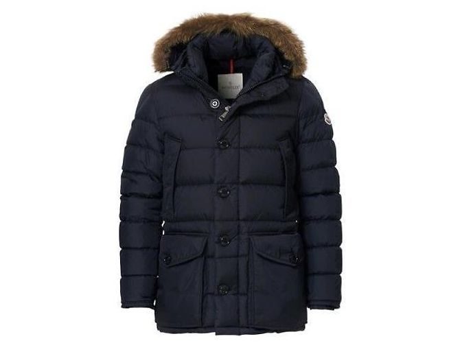 Moncler Giacca con cappuccio Cluny Down Blu Navy - vista 2