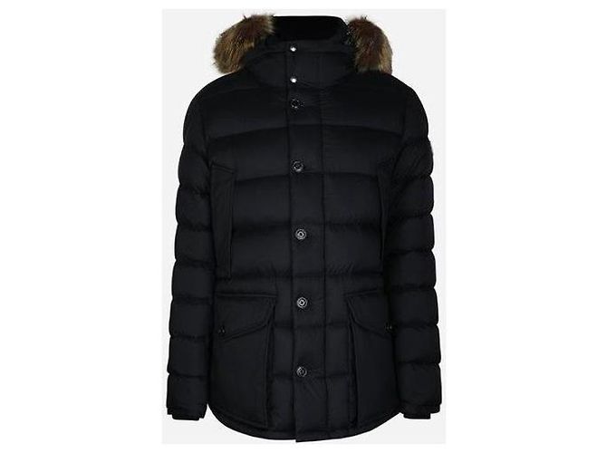 Moncler Giacca con cappuccio Cluny Down Blu Navy - vista 3