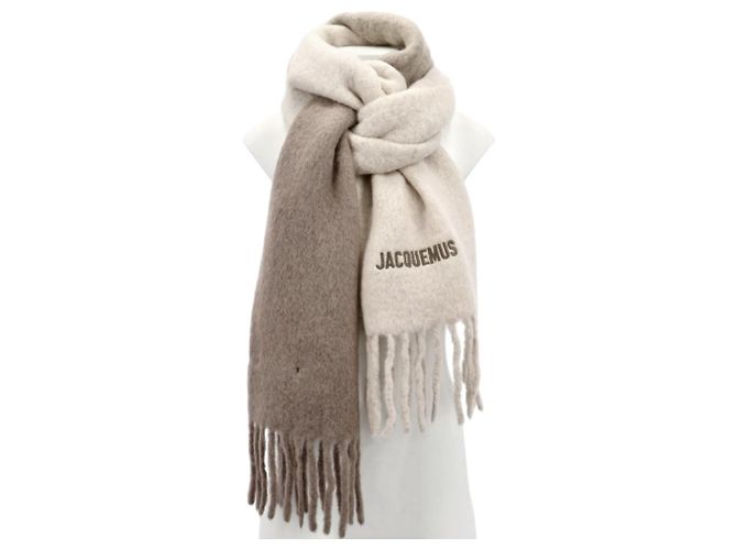 Jacquemus Sciarpa in misto mohair beige Reshape Marrone - vista 6