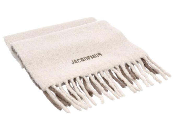 Jacquemus Sciarpa in misto mohair beige Reshape Marrone - vista 7