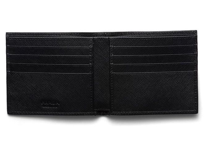 Prada Billetera bi-fold de Re-Nylon con logo triangular negro - vista 3