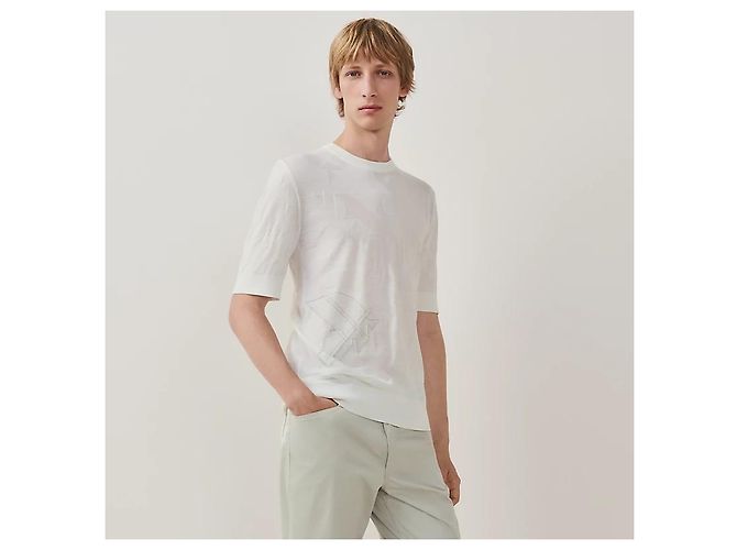 Hermès Herren T-Shirt Chevaux in Symmetrie Silber - Ansicht 2
