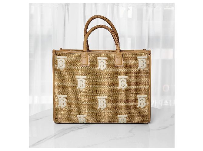 Burberry Borsa Tote Freya Media Naturale Arancione - vista 3