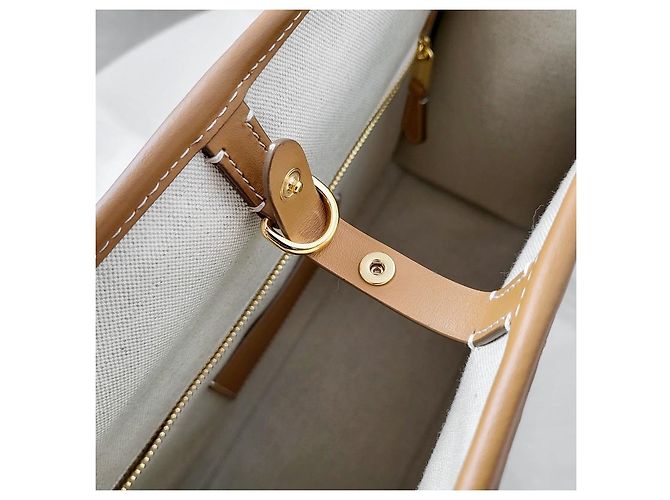 Burberry Borsa Tote Freya Media Naturale Arancione - vista 6