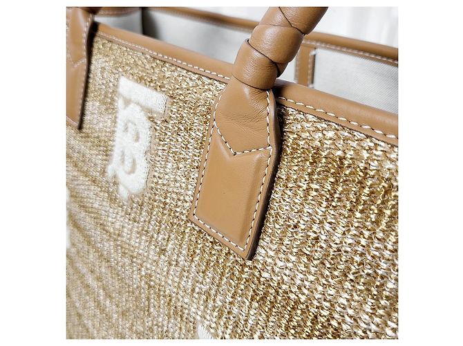 Burberry Borsa Tote Freya Media Naturale Arancione - vista 8