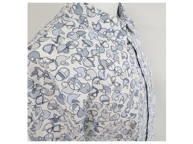 Hermès Bedrucktes Sporthemd Silber - Ansicht 5
