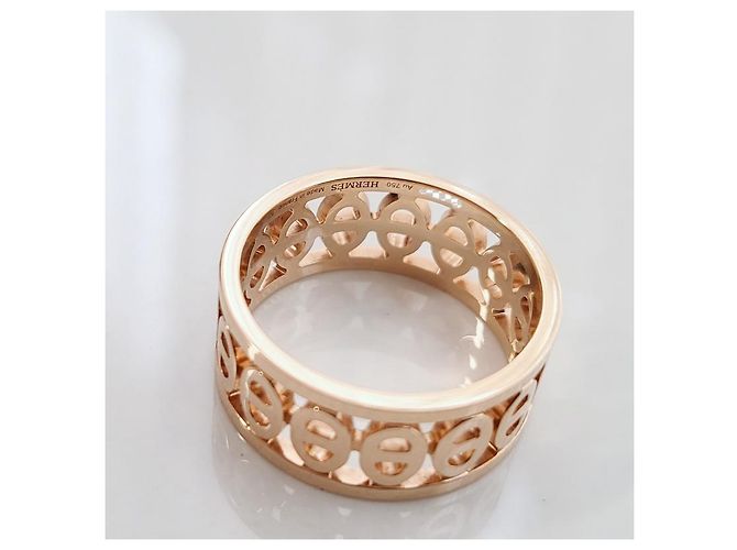 Hermès Göttlicher Anker-Ring Kleines Modell Roségold Orange - Ansicht 7
