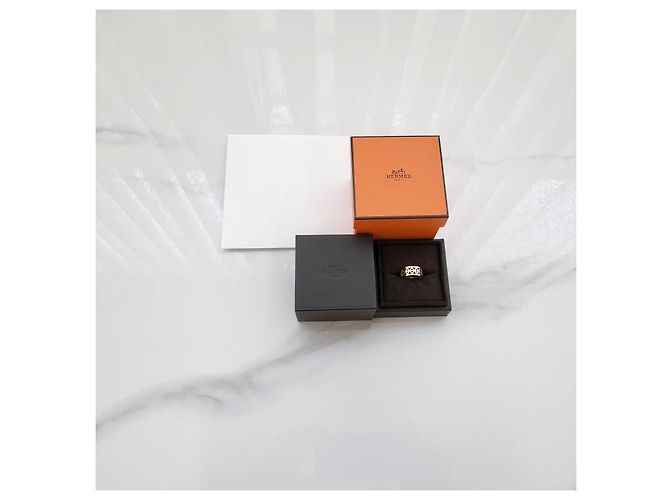 Hermès Göttlicher Anker-Ring Kleines Modell Roségold Orange - Ansicht 9