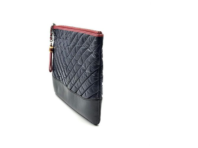 Chanel Clutch Chevron Gabrielle Nuova Media Nero - vista 2