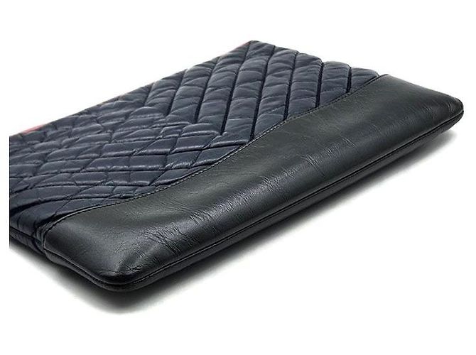 Chanel Clutch Chevron Gabrielle Nuova Media Nero - vista 6