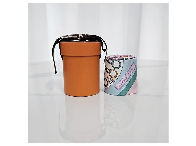 Hermès Bufanda de seda para mujeres Twilly Efecto Caleidoscopio Azul - vista 11