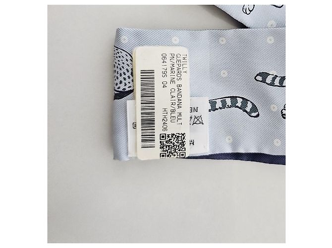 Hermès Lenço de seda Twilly para mulheres Guepards - vista 10