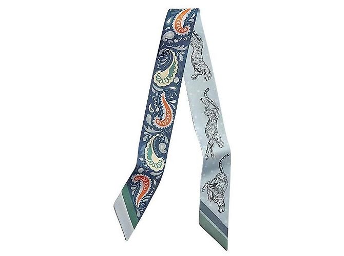 Hermès Lenço de seda Twilly para mulheres Guepards - vista 2