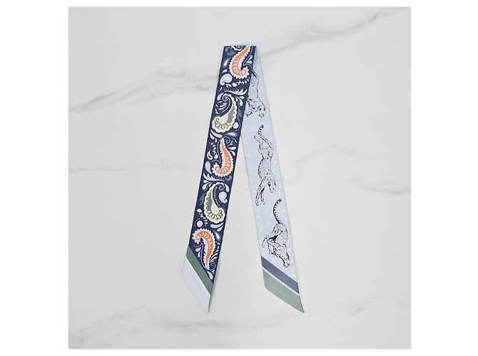 Hermès Lenço de seda Twilly para mulheres Guepards - vista 5