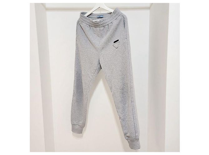 Prada Triangle Logo Sweatpants Silvery - view 2