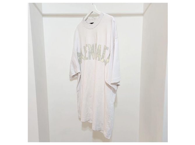 Balenciaga T-Shirt mit Klebeband-Logo Silber - Ansicht 2