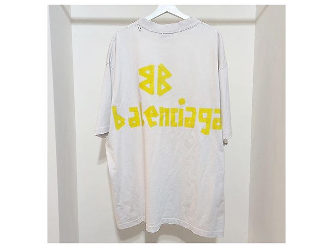 Balenciaga T-Shirt mit Klebeband-Logo Silber - Ansicht 3