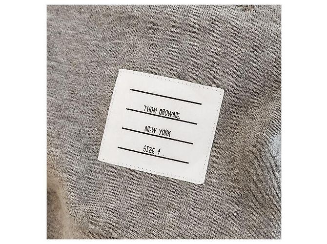 Thom Browne Cardigan V-Neck Loopback Argento - vista 7