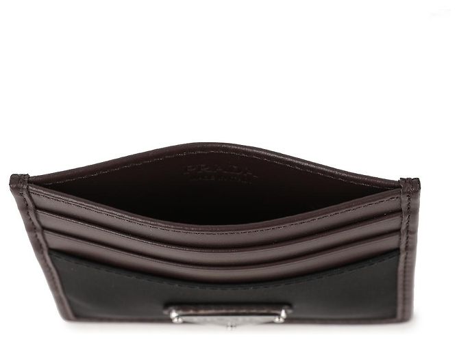 Prada Triangle Logo Card Case Black - view 7