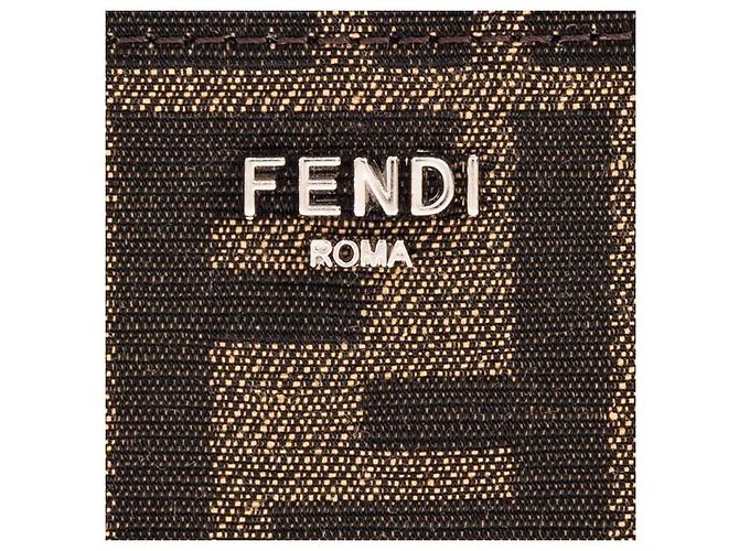 Fendi FF Squared Leather Card Holder (stamp) ALWK Brown - view 6