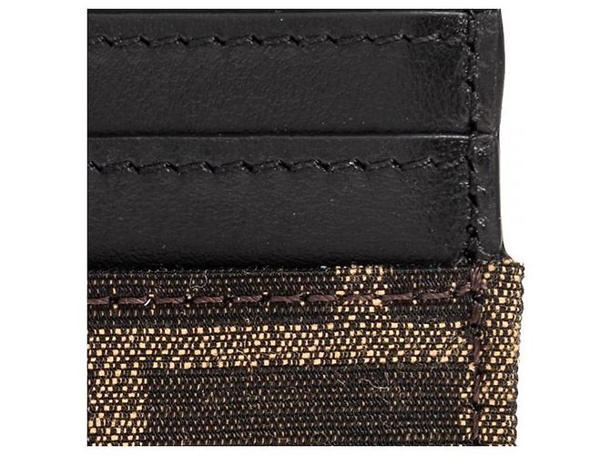 Fendi FF Squared Leather Card Holder (stamp) ALWK Brown - view 7