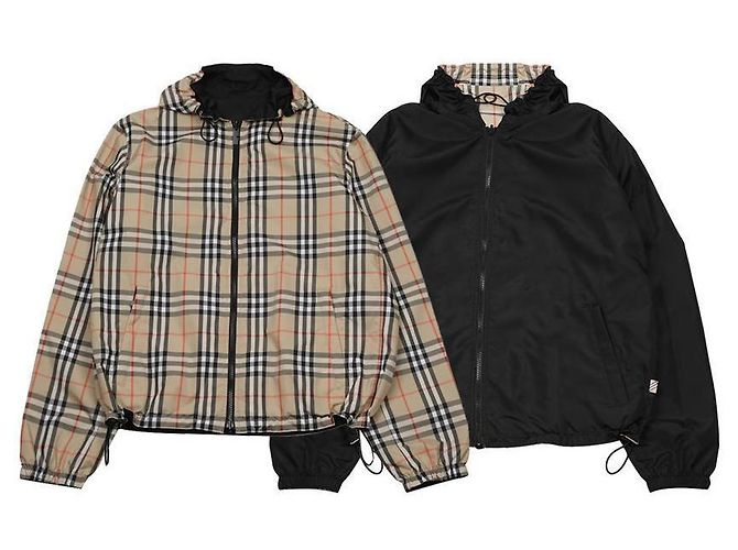 Burberry Reversible Check Hooded Jacket Brown - view 3
