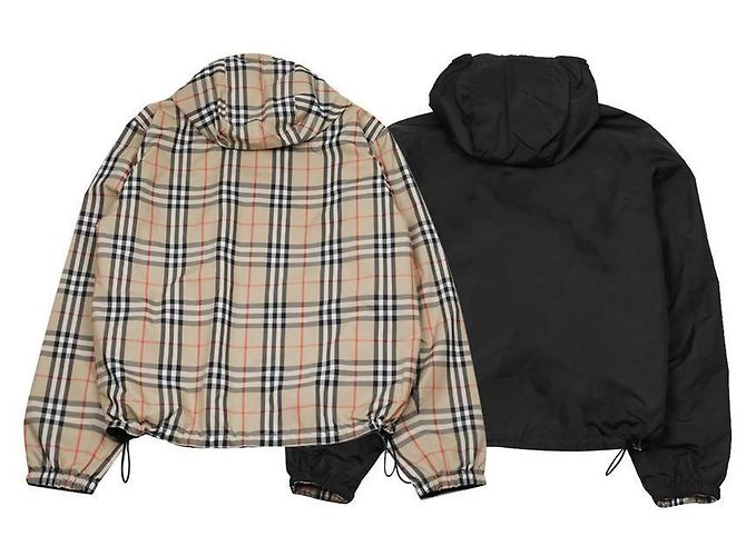 Burberry Reversible Check Hooded Jacket Brown - view 4