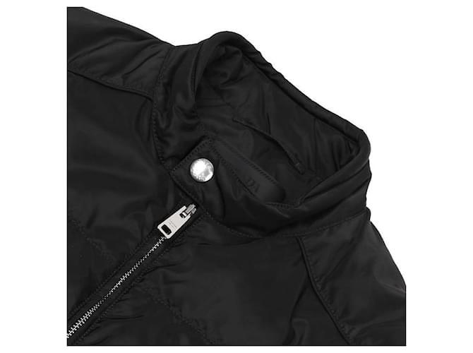 Prada Triangle Logo Poly Short Padded Jacket Black - view 6
