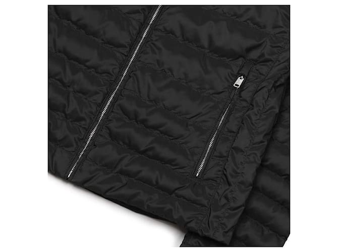 Prada Triangle Logo Poly Short Padded Jacket Black - view 8