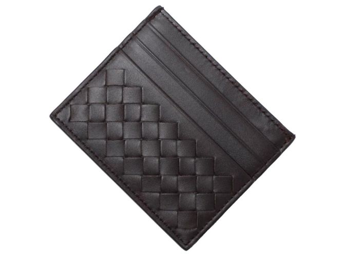 Bottega Veneta Tarjetero Intrecciato Castaño - vista 3