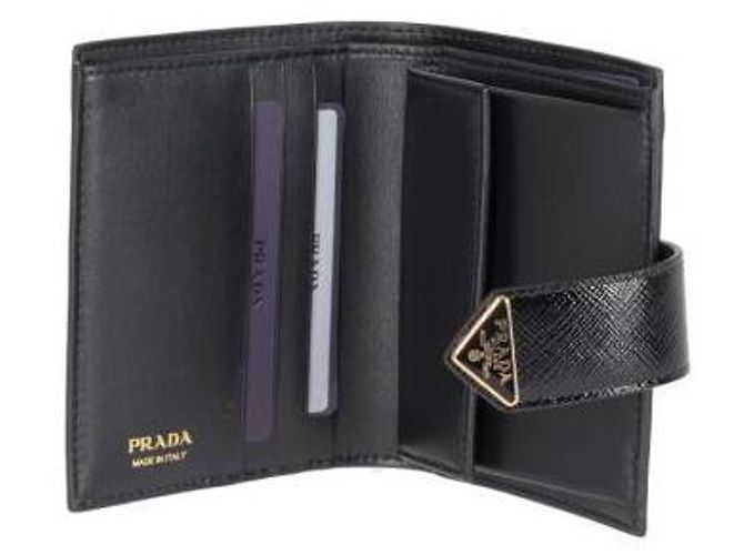 Prada Tarjetero de cuero Saffiano Negro - vista 5