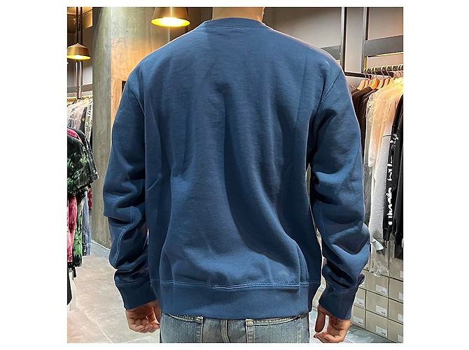 Isabel Marant Sweatshirt en velours avec logo MIKO Bleu ardoise - vue 16