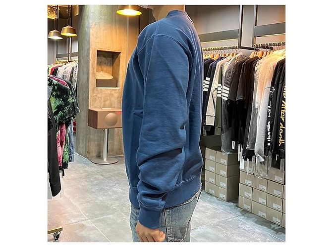 Isabel Marant Sweatshirt en velours avec logo MIKO Bleu ardoise - vue 4