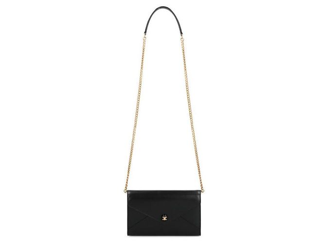 Céline Carteira envelope com corrente em couro de bezerro brilhante - vista 8