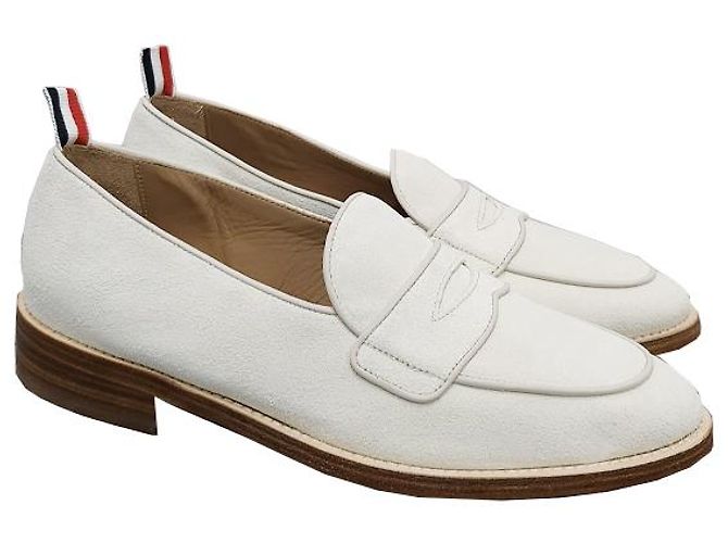 Thom Browne Drei-Streifen Tab Varsity Pennyloafer Off White - Ansicht 13