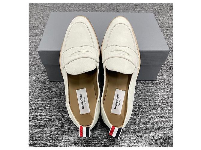 Thom Browne Drei-Streifen Tab Varsity Pennyloafer Off White - Ansicht 18