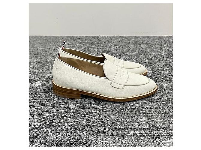 Thom Browne Drei-Streifen Tab Varsity Pennyloafer Off White - Ansicht 4