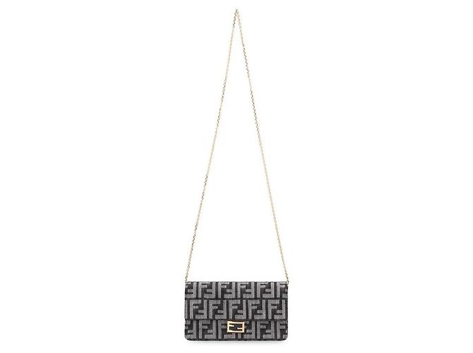 Baguette Fendi Borsa a catena in tessuto effetto FF - vista 8