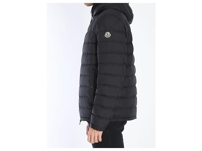 Moncler Chevrerie Hooded Short Down Jacket Black - view 6