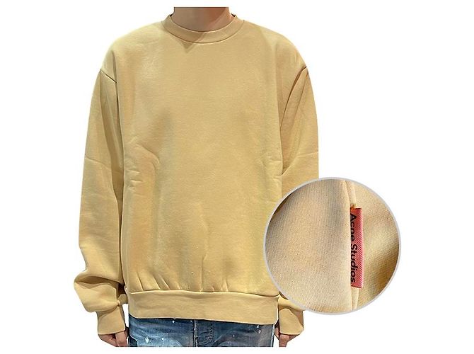 Relaxed Fit Sweatshirt mit Rosa Acne Logo in Hellcamel ALJ Braun - Ansicht 13