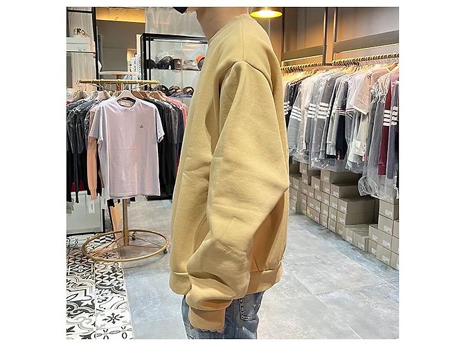 Relaxed Fit Sweatshirt mit Rosa Acne Logo in Hellcamel ALJ Braun - Ansicht 4