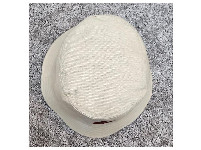 Isabel Marant Cappello bucket logo Haley Ecru Timbro rosso: ECRD - vista 14