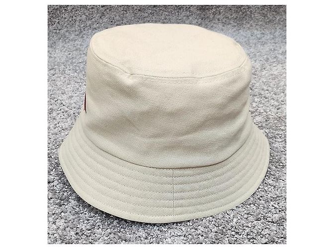 Isabel Marant Cappello bucket logo Haley Ecru Timbro rosso: ECRD - vista 2