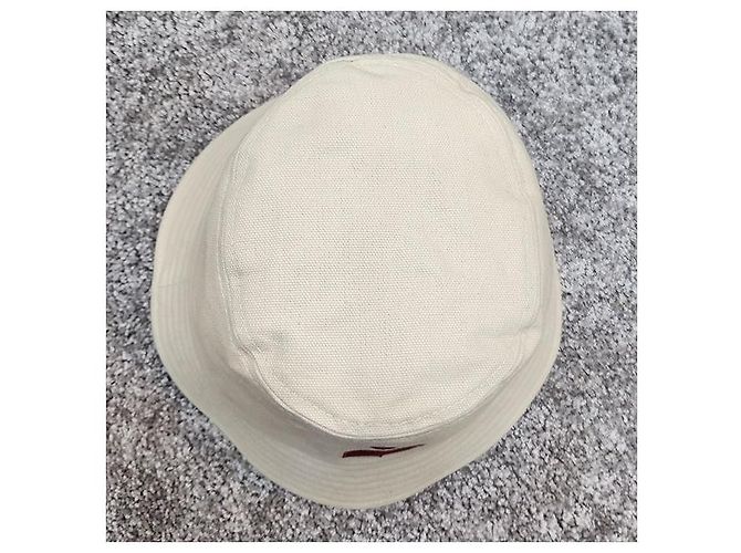 Isabel Marant Cappello bucket logo Haley Ecru Timbro rosso: ECRD - vista 4