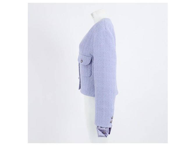 Chanel Tweed-Jacke Lila - Ansicht 2