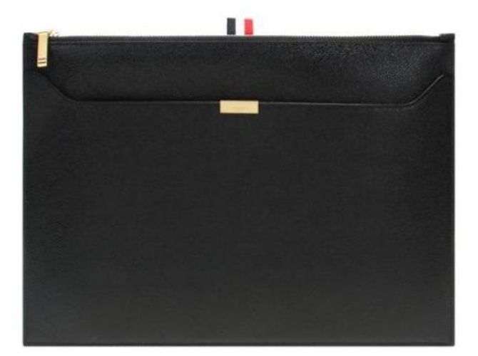 Thom Browne Clutch medio a doppia tasca RWB Tab Nero - vista 4
