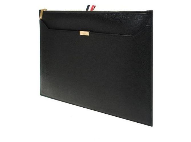Thom Browne Clutch medio a doppia tasca RWB Tab Nero - vista 5