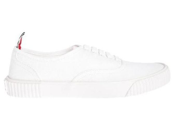 Thom Browne Sneaker Heritage in tela Bianco - vista 4